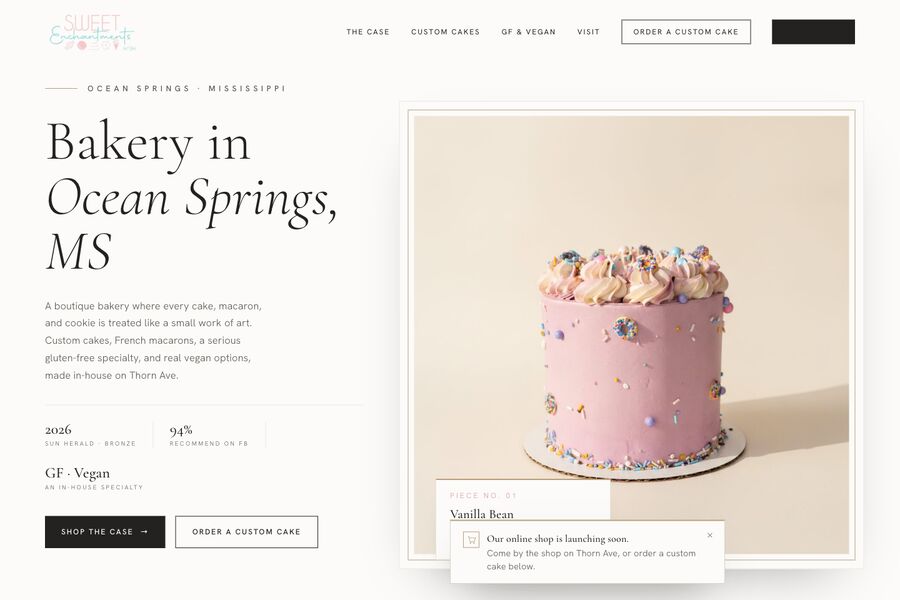 The Gallery design — bright curated style